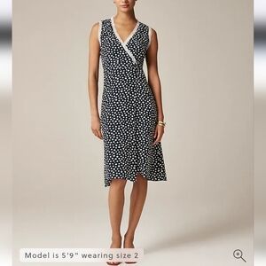 Rouje x J. Crew Renard Wrap Dress - Navy Polka Dot